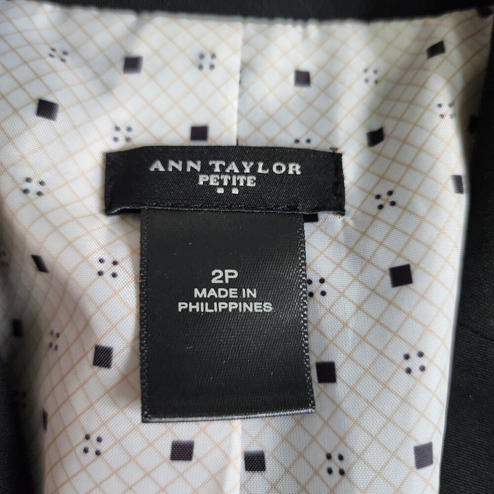 Ann Taylor Blazer Jacket Womens Size 2P 2 Petite Black Business Career Suit - Picture 3 of 7